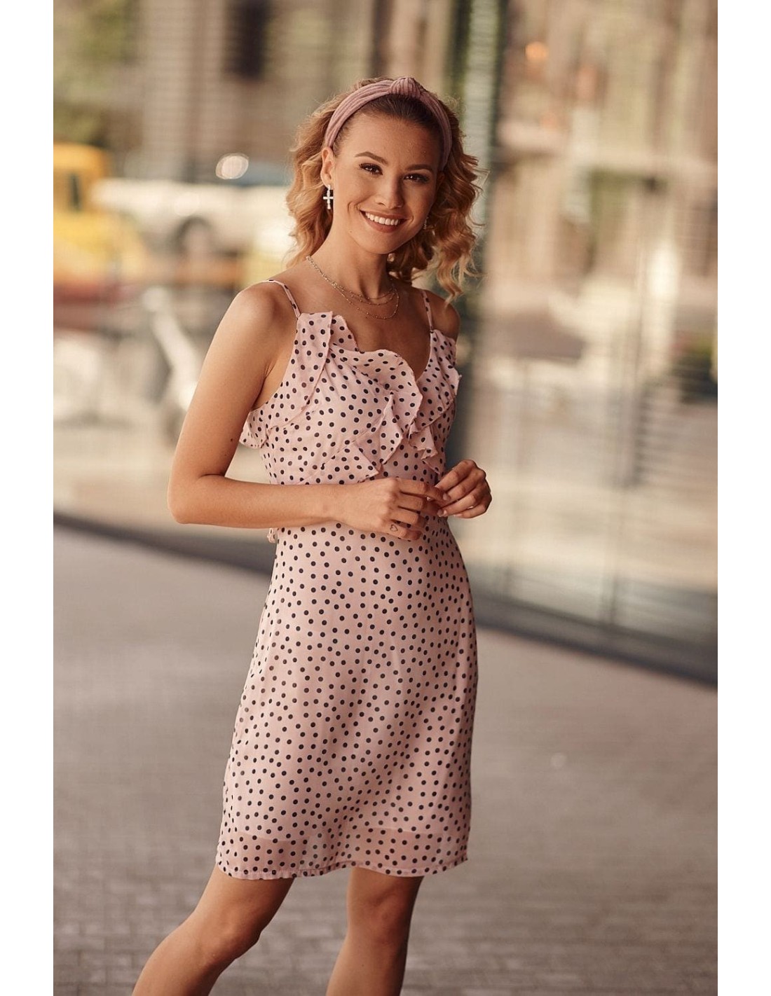 Powder polka dot summer dress PR3212 - Online store - Boutique